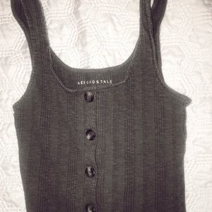 Aeropostale Green Tanktop with Brown Buttons